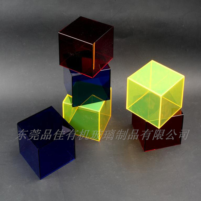 亚克力盒子 五面彩色盒子 来图加工定做 有机玻璃盒子